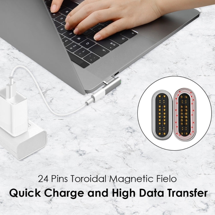 100W USB-C / Type-C Buchse zu 20-Pin magnetischem USB-C / Type-C Stecker Winkeladapter