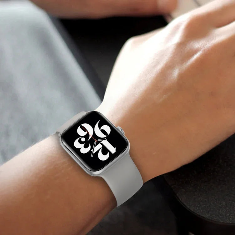 Elastisches Silikon-Ersatzarmband für Apple Watch Series 7 (45 mm), 6, SE, 5, 4 (44 mm) und 3, 2, 1 (42 mm)