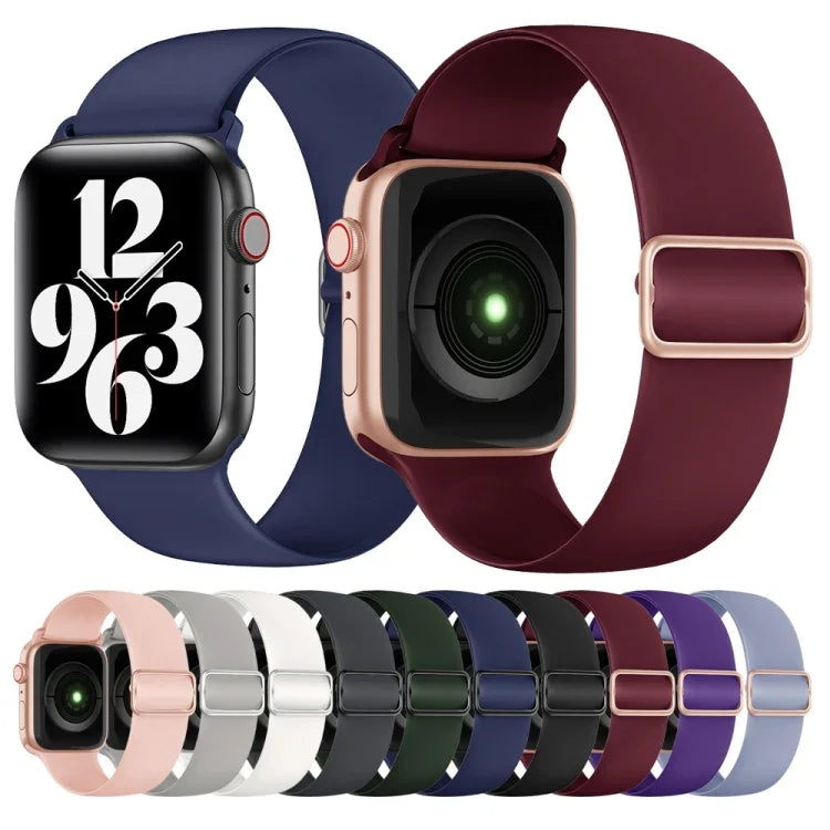 Elastisches Silikon-Ersatzarmband für Apple Watch Series 7 (45 mm), 6, SE, 5, 4 (44 mm) und 3, 2, 1 (42 mm)