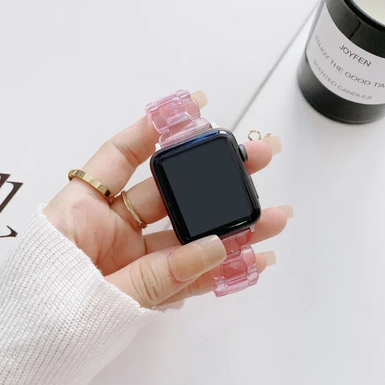 Ersatzarmband aus Kunstharz für Apple Watch Series 7 (41 mm), 6, SE, 5, 4 (40 mm), 3, 2, 1 (38 mm) und 7 (45 mm), 6, SE, 5, 4 (44 mm) sowie 3, 2, 1 (42 mm).