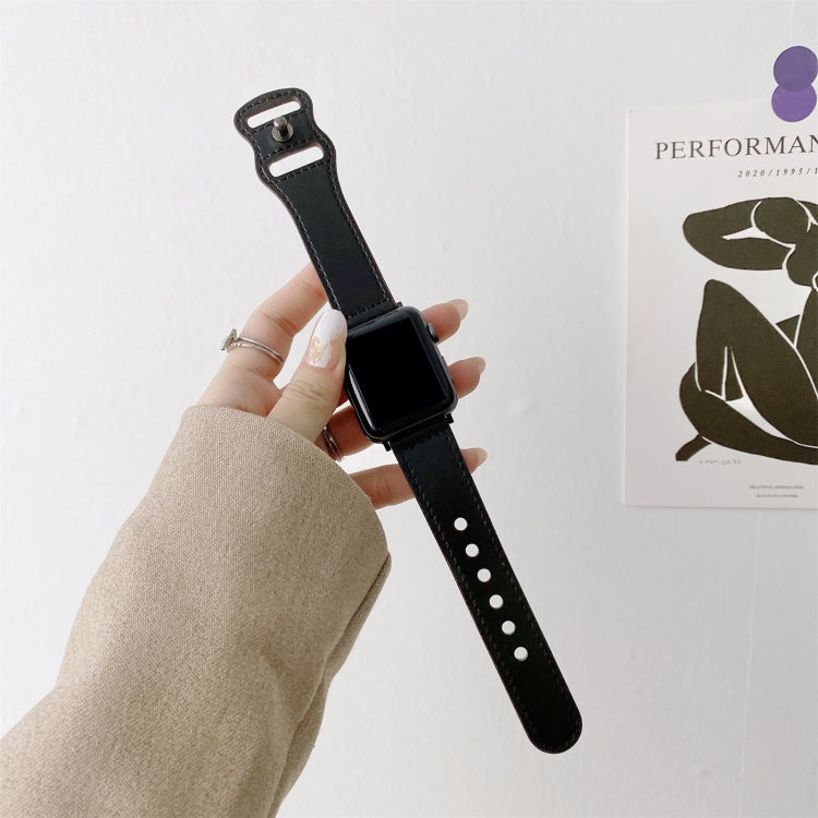 Retro-Lederarmband mit 8-förmiger Dornschließe für Apple Watch Series 7 (41 mm), 6, SE, 5, 4 (40 mm), 3, 2, 1 (38 mm) und 7 (45 mm), 6, SE, 5, 4 (44 mm) sowie 3, 2, 1 (42 mm).