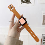 Retro-Lederarmband mit 8-förmiger Dornschließe für Apple Watch Series 7 (41 mm), 6, SE, 5, 4 (40 mm), 3, 2, 1 (38 mm) und 7 (45 mm), 6, SE, 5, 4 (44 mm) sowie 3, 2, 1 (42 mm).