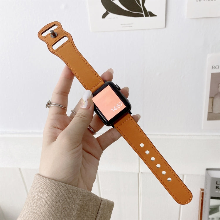Retro-Lederarmband mit 8-förmiger Dornschließe für Apple Watch Series 7 (41 mm), 6, SE, 5, 4 (40 mm), 3, 2, 1 (38 mm) und 7 (45 mm), 6, SE, 5, 4 (44 mm) sowie 3, 2, 1 (42 mm).