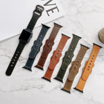 Retro-Lederarmband mit 8-förmiger Dornschließe für Apple Watch Series 7 (41 mm), 6, SE, 5, 4 (40 mm), 3, 2, 1 (38 mm) und 7 (45 mm), 6, SE, 5, 4 (44 mm) sowie 3, 2, 1 (42 mm).