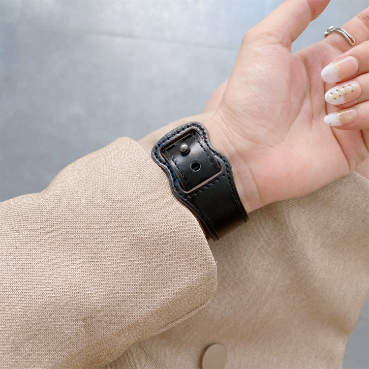 Retro-Lederarmband mit 8-förmiger Dornschließe für Apple Watch Series 7 (41 mm), 6, SE, 5, 4 (40 mm), 3, 2, 1 (38 mm) und 7 (45 mm), 6, SE, 5, 4 (44 mm) sowie 3, 2, 1 (42 mm).