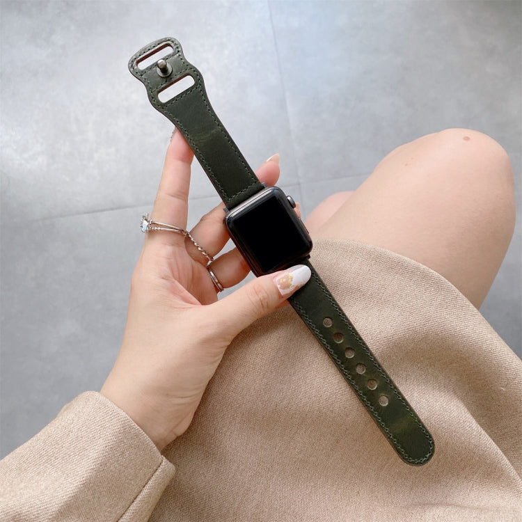 Retro-Lederarmband mit 8-förmiger Dornschließe für Apple Watch Series 7 (41 mm), 6, SE, 5, 4 (40 mm), 3, 2, 1 (38 mm) und 7 (45 mm), 6, SE, 5, 4 (44 mm) sowie 3, 2, 1 (42 mm).