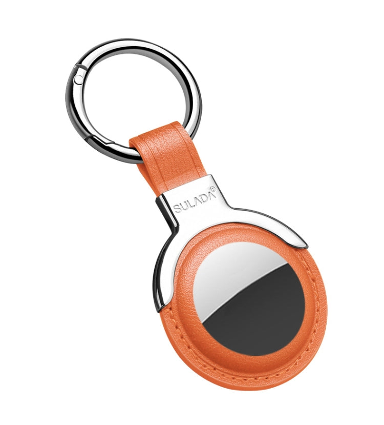 SULADA Leder-Schutzhülle mit wechselbarem Schlüsselanhänger-Ring für AirTag 2. Generation / AirTag 1. Generation