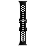 Zweifarbiges Armband aus Flüssigsilikon mit Schmetterlingsverschluss für Apple Watch Series 7 (41 mm), 6, SE, 5, 4 (40 mm), 3, 2, 1 (38 mm) und 7 (45 mm), 6, SE, 5, 4 (44 mm) sowie 3, 2, 1 (42 mm).