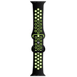 Zweifarbiges Armband aus Flüssigsilikon mit Schmetterlingsverschluss für Apple Watch Series 7 (41 mm), 6, SE, 5, 4 (40 mm), 3, 2, 1 (38 mm) und 7 (45 mm), 6, SE, 5, 4 (44 mm) sowie 3, 2, 1 (42 mm).