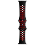 Zweifarbiges Armband aus Flüssigsilikon mit Schmetterlingsverschluss für Apple Watch Series 7 (41 mm), 6, SE, 5, 4 (40 mm), 3, 2, 1 (38 mm) und 7 (45 mm), 6, SE, 5, 4 (44 mm) sowie 3, 2, 1 (42 mm).