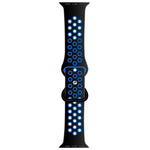 Zweifarbiges Armband aus Flüssigsilikon mit Schmetterlingsverschluss für Apple Watch Series 7 (41 mm), 6, SE, 5, 4 (40 mm), 3, 2, 1 (38 mm) und 7 (45 mm), 6, SE, 5, 4 (44 mm) sowie 3, 2, 1 (42 mm).