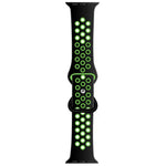 Zweifarbiges Armband aus Flüssigsilikon mit Schmetterlingsverschluss für Apple Watch Series 7 (41 mm), 6, SE, 5, 4 (40 mm), 3, 2, 1 (38 mm) und 7 (45 mm), 6, SE, 5, 4 (44 mm) sowie 3, 2, 1 (42 mm).