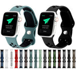 Zweifarbiges Armband aus Flüssigsilikon mit Schmetterlingsverschluss für Apple Watch Series 7 (41 mm), 6, SE, 5, 4 (40 mm), 3, 2, 1 (38 mm) und 7 (45 mm), 6, SE, 5, 4 (44 mm) sowie 3, 2, 1 (42 mm).