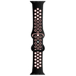 Zweifarbiges Armband aus Flüssigsilikon mit Schmetterlingsverschluss für Apple Watch Series 7 (41 mm), 6, SE, 5, 4 (40 mm), 3, 2, 1 (38 mm) und 7 (45 mm), 6, SE, 5, 4 (44 mm) sowie 3, 2, 1 (42 mm).