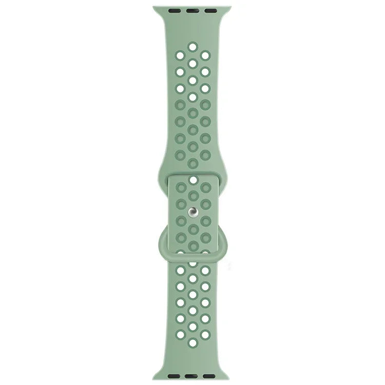 Zweifarbiges Armband aus Flüssigsilikon mit Schmetterlingsverschluss für Apple Watch Series 7 (41 mm), 6, SE, 5, 4 (40 mm), 3, 2, 1 (38 mm) und 7 (45 mm), 6, SE, 5, 4 (44 mm) sowie 3, 2, 1 (42 mm).