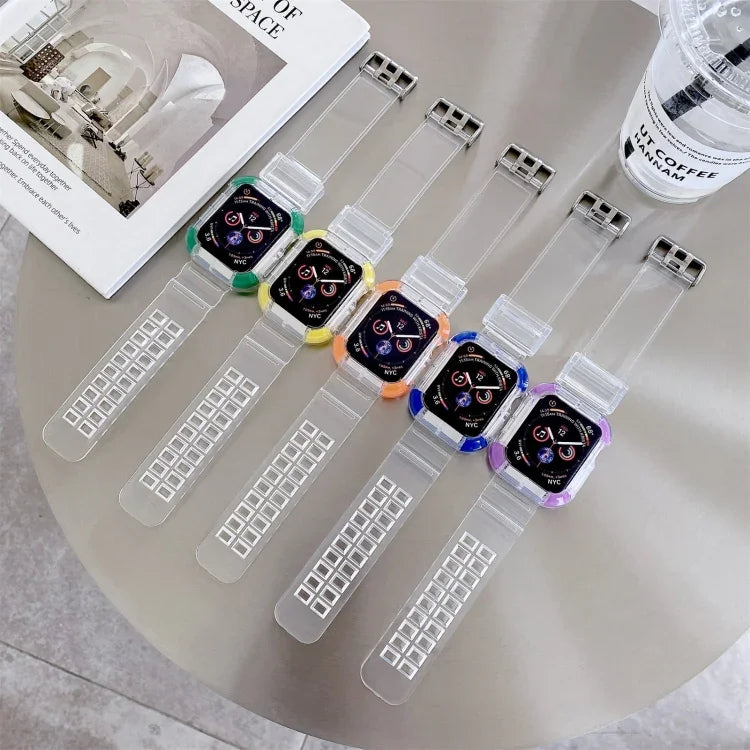 Integriertes, farblich kontrastierendes Ersatzarmband für Apple Watch Series 7 (41 mm), 6, SE, 5, 4 (40 mm), 3, 2, 1 (38 mm) und 7 (45 mm), 6, SE, 5, 4 (44 mm) sowie 3, 2, 1 (42 mm).