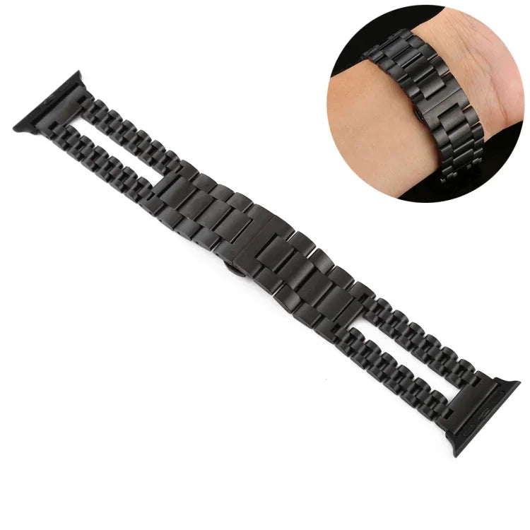 Edelstahl-Armband, passend für Apple Watch Series 7 (41 mm), 6, SE, 5, 4 (40 mm), 3, 2, 1 (38 mm) und 7 (45 mm), 6, SE, 5, 4 (44 mm) sowie 3, 2, 1 (42 mm).