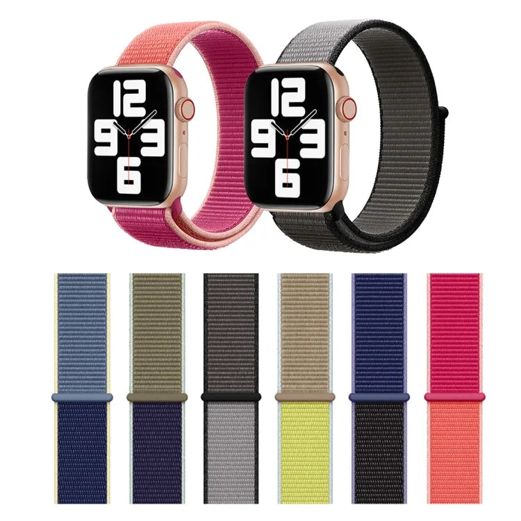 Farbgleiches Nylonarmband, Für Apple Watch Series 7 41mm / 6 & SE & 5 & 4 40mm / 3 & 2 & 1 38mm, Für Apple Watch Series 8&7 41mm / SE 2&6&SE&5&4 40mm / 3&2&1 38mm, Für Apple Watch Series 7 45mm / 6 & SE & 5 & 4 44mm / 3 & 2 & 1 42mm