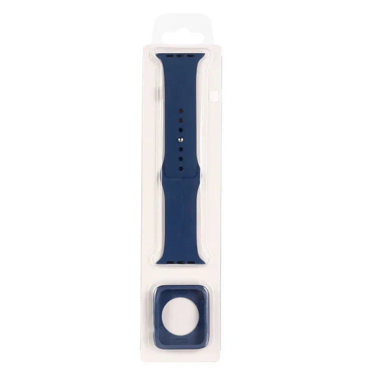 Silicone Replacement Strap Watchband + Watch Protective Case Set, For Apple Watch Series 3 & 2 & 1 38mm, For Apple Watch Series 3 & 2 & 1 42mm