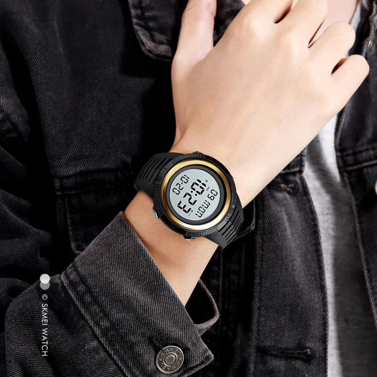 SKMEI 1632 Leuchtende elektronische Uhr mit Dualzeit-Anzeige, unterstützt Wecker