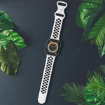 Zweifarbiges Silikon-Ersatzarmband mit 8 Schnallen für Apple Watch Series 7 (41 mm), 6, SE, 5, 4 (40 mm) und 3, 2, 1 (38 mm)