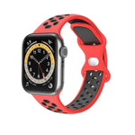 Zweifarbiges Silikon-Ersatzarmband mit 8 Schnallen für Apple Watch Series 7 (41 mm), 6, SE, 5, 4 (40 mm) und 3, 2, 1 (38 mm)