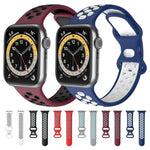 Zweifarbiges Silikon-Ersatzarmband mit 8 Schnallen für Apple Watch Series 7 (41 mm), 6, SE, 5, 4 (40 mm) und 3, 2, 1 (38 mm)