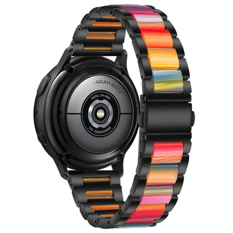 Dreifach-Perlenarmband aus Stahl und Harz, Ersatzarmband für Samsung Smartwatches (20 mm und 22 mm)