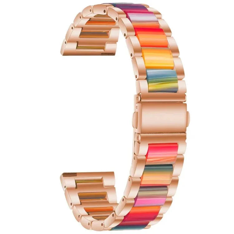 Dreifach-Perlenarmband aus Stahl und Harz, Ersatzarmband für Samsung Smartwatches (20 mm und 22 mm)