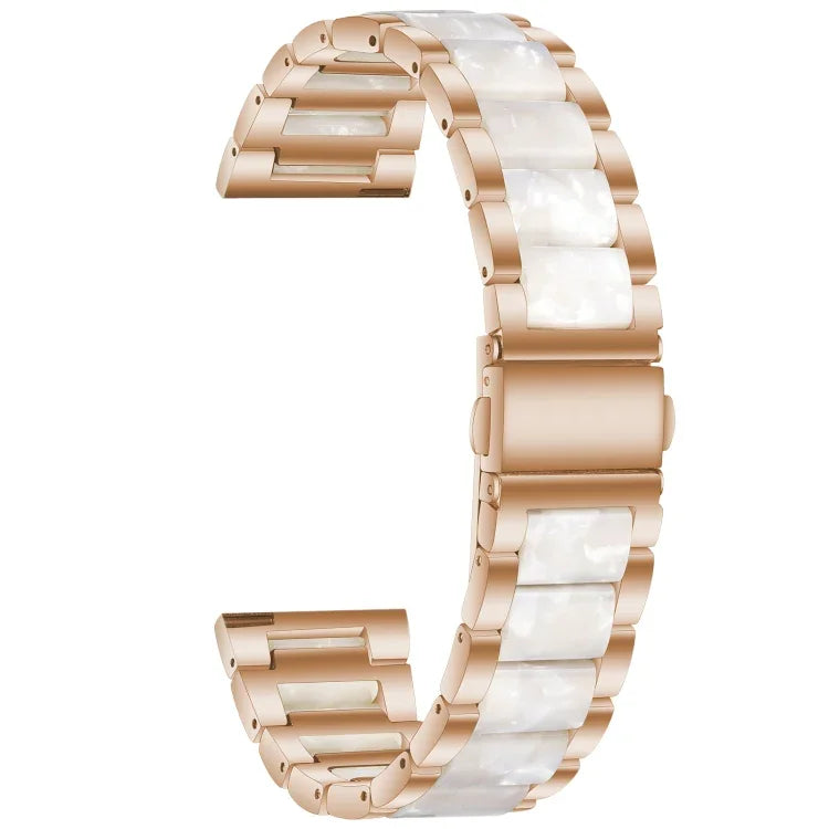 Dreifach-Perlenarmband aus Stahl und Harz, Ersatzarmband für Samsung Smartwatches (20 mm und 22 mm)