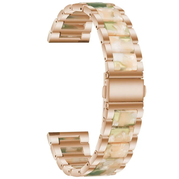 Dreifach-Perlenarmband aus Stahl und Harz, Ersatzarmband für Samsung Smartwatches (20 mm und 22 mm)