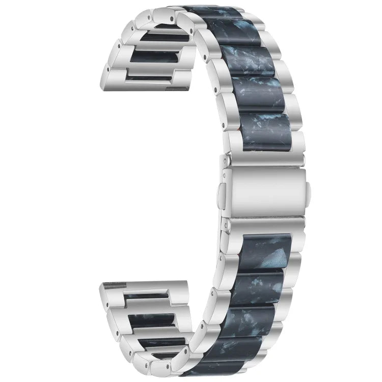 Dreifach-Perlenarmband aus Stahl und Harz, Ersatzarmband für Samsung Smartwatches (20 mm und 22 mm)
