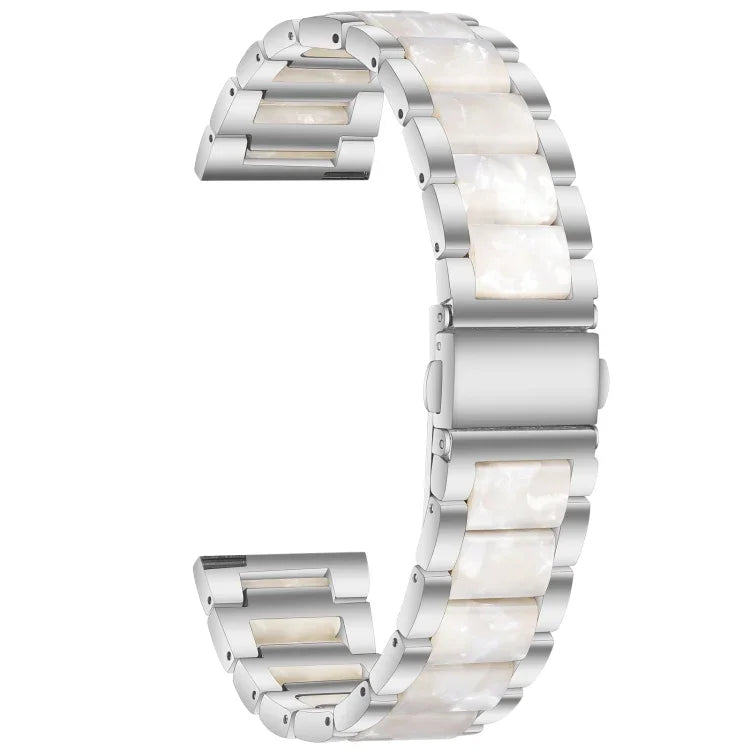 Dreifach-Perlenarmband aus Stahl und Harz, Ersatzarmband für Samsung Smartwatches (20 mm und 22 mm)