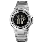 SKMEI 1712 Dual Time LED Digitalanzeige Leuchtende Edelstahlarmband Elektronische Uhr
