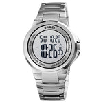 SKMEI 1712 Dual Time LED Digitalanzeige Leuchtende Edelstahlarmband Elektronische Uhr