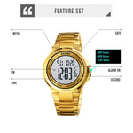 SKMEI 1712 Dual Time LED Digitalanzeige Leuchtende Edelstahlarmband Elektronische Uhr