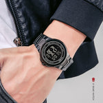 SKMEI 1712 Dual Time LED Digitalanzeige Leuchtende Edelstahlarmband Elektronische Uhr