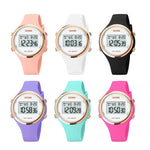 SKMEI 1720 Runde Zifferblatt LED Digitalanzeige Leuchtendes Silikonarmband Elektronische Uhr