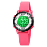 SKMEI 1721 dreifache runde Zifferblatt-LED Digitalanzeige leuchtende Silikonarmband elektronische Uhr