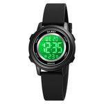 SKMEI 1721 dreifache runde Zifferblatt-LED Digitalanzeige leuchtende Silikonarmband elektronische Uhr
