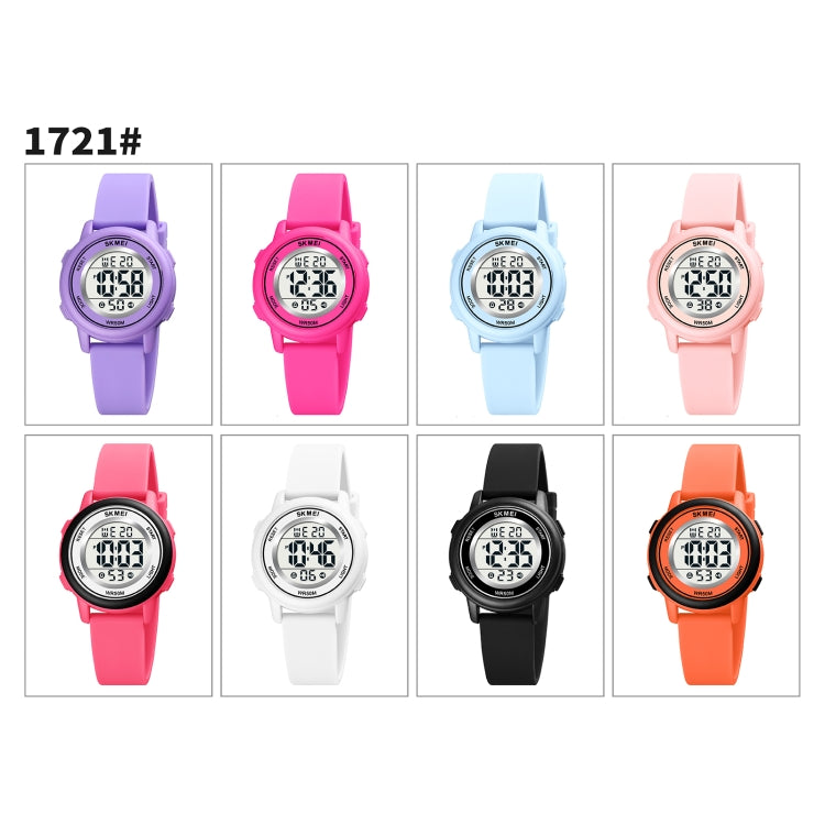 SKMEI 1721 dreifache runde Zifferblatt-LED Digitalanzeige leuchtende Silikonarmband elektronische Uhr