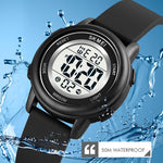 SKMEI 1721 dreifache runde Zifferblatt-LED Digitalanzeige leuchtende Silikonarmband elektronische Uhr