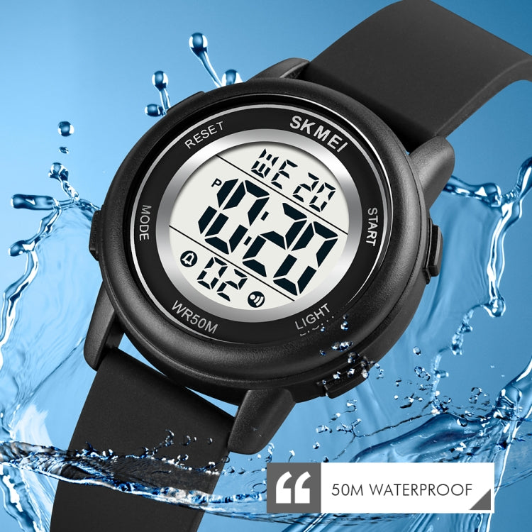 SKMEI 1721 dreifache runde Zifferblatt-LED Digitalanzeige leuchtende Silikonarmband elektronische Uhr