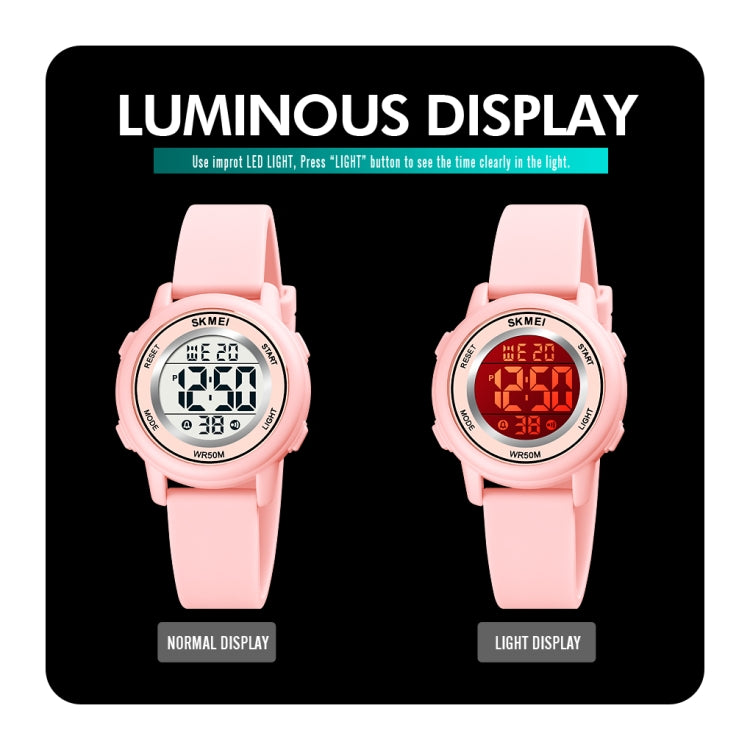 SKMEI 1721 dreifache runde Zifferblatt-LED Digitalanzeige leuchtende Silikonarmband elektronische Uhr