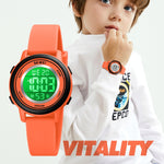 SKMEI 1721 dreifache runde Zifferblatt-LED Digitalanzeige leuchtende Silikonarmband elektronische Uhr