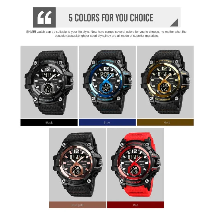 SKMEI 1725 Three Time LED Digital Display Timing Luminous Electronic Watch