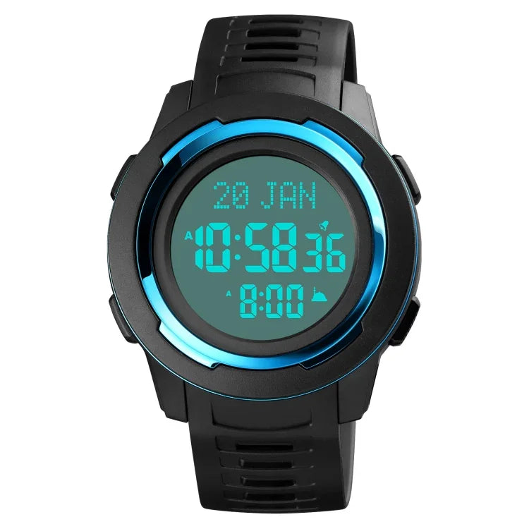 SKMEI 1729 Qibla-Kalenderuhr Multifunktionale LED-Digitalanzeige Leuchtende Elektronische Uhr