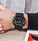 SKMEI 1742 Vier-Bildschirm LED Digitalanzeige Leuchtende Sport Stoßfeste Elektronische Uhr für Herren