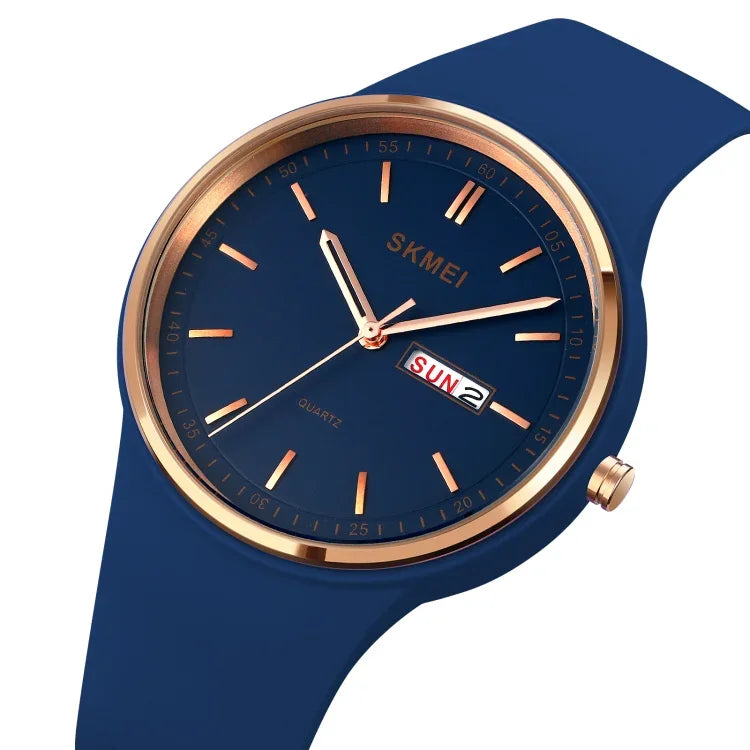 SKMEI 1747 Einfache Balkenskala Zifferblatt Silikonarmband Quarzuhr für Damen