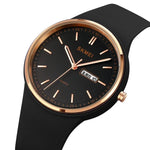 SKMEI 1747 Einfache Balkenskala Zifferblatt Silikonarmband Quarzuhr für Damen